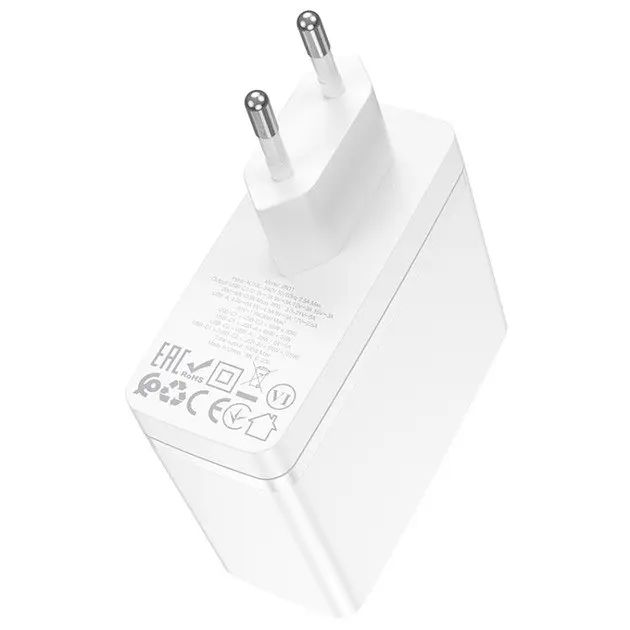 Адаптер живлення 3 порти (виходу) BOROFONE BN11 Imperial PD100W three-port (2C1A) білий - фото 4