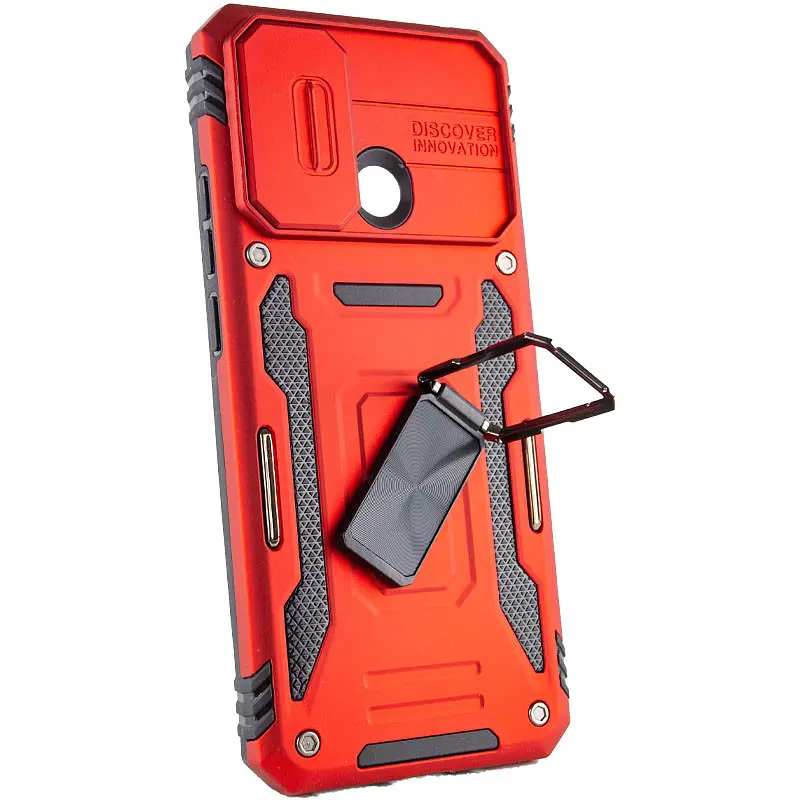 Ударостійкий чохол Camshield Army Ring для Xiaomi Redmi 10C Червоний / Red - фото 3