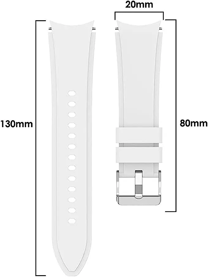 Ремінець силіконовий для смарт-годинника BeWatch Four Samsung Galaxy Watch 4/5/Pro Білий (0133304) - фото 3