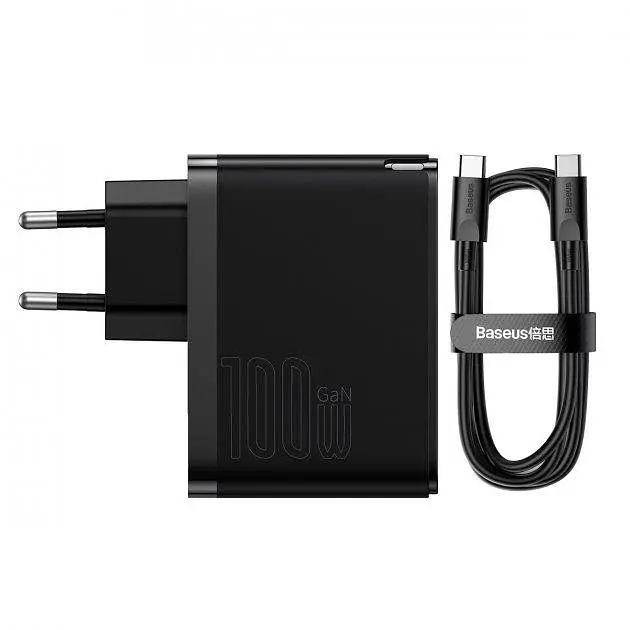 Мережевий зарядний пристрій Baseus GaN5 Pro Fast Charger Type-C+USB 100 W CCGP090201 Black - фото 5