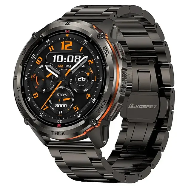 Розумні тактичні смарт-годинник Kospet Tank T3 Ultra 2 модуль GPS Special Edition Два ремінця Black (18651) - фото 3