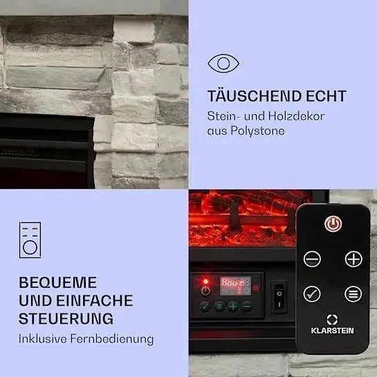 Камин электрический Klarstein Lienz 1800W (10034123) - фото 3