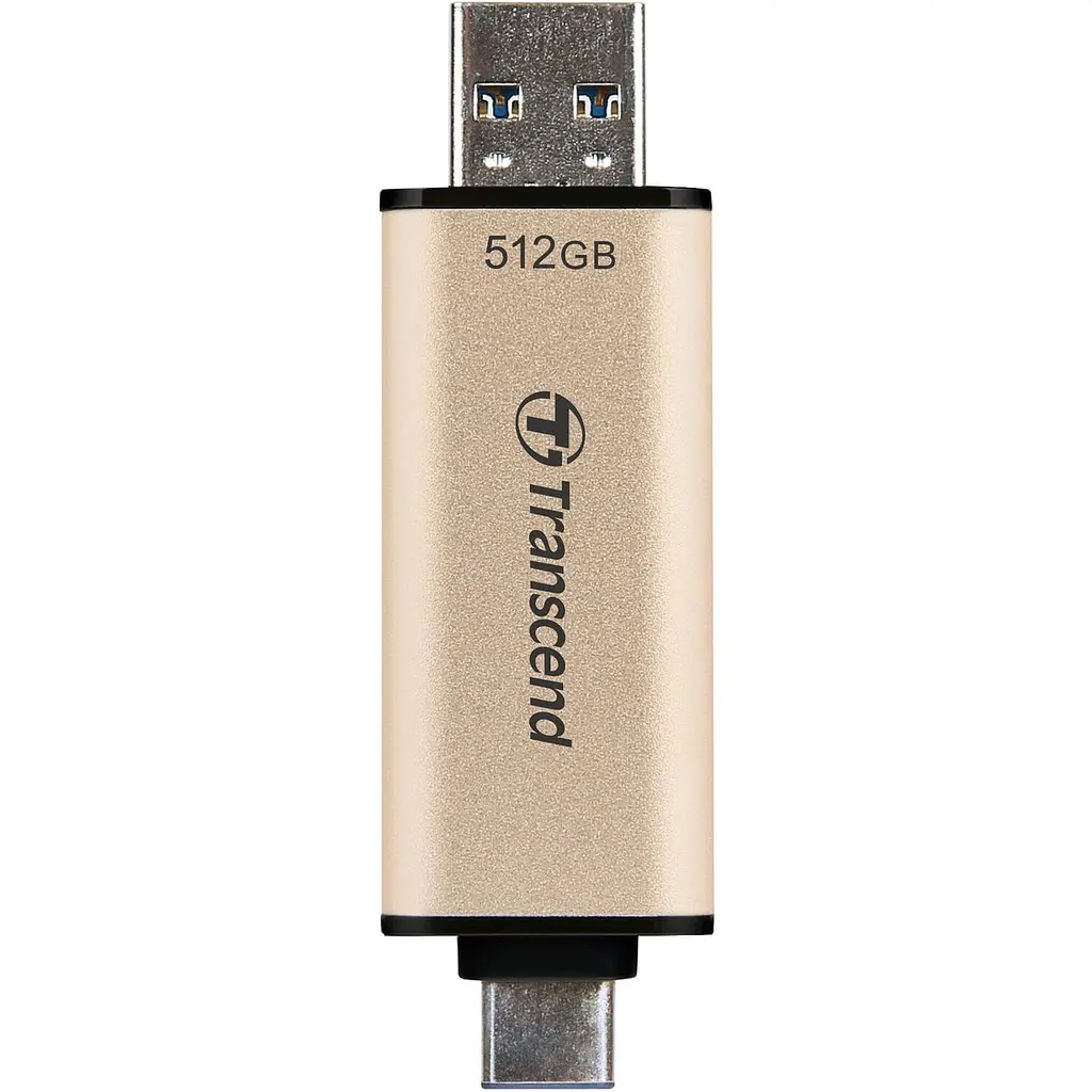 USB флеш накопичувач Transcend 512GB JetFlash 930C Gold-Black USB 3.2/Type-C (TS512GJF930C) - фото 3