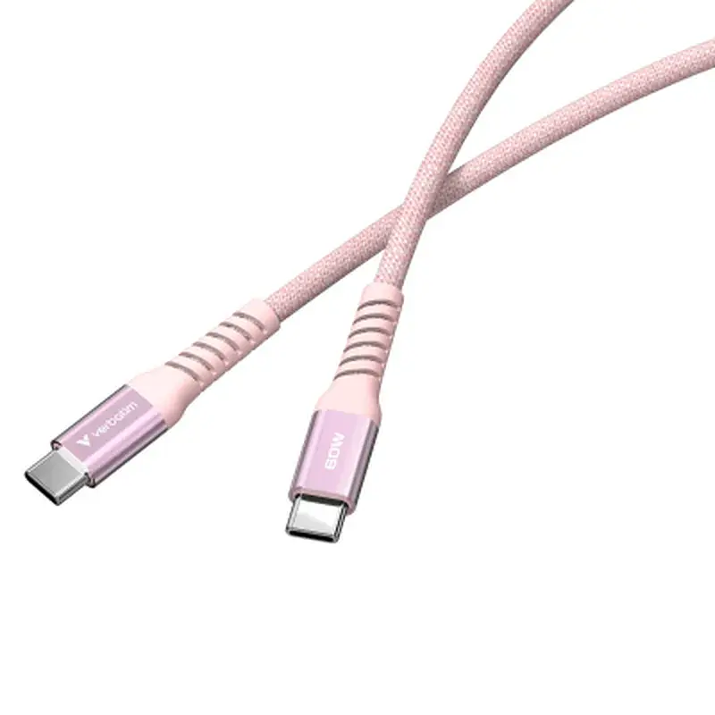 Дата кабель USB-C to USB-C 1.2m Magnetic 60W pink Verbatim (31853) - фото 2