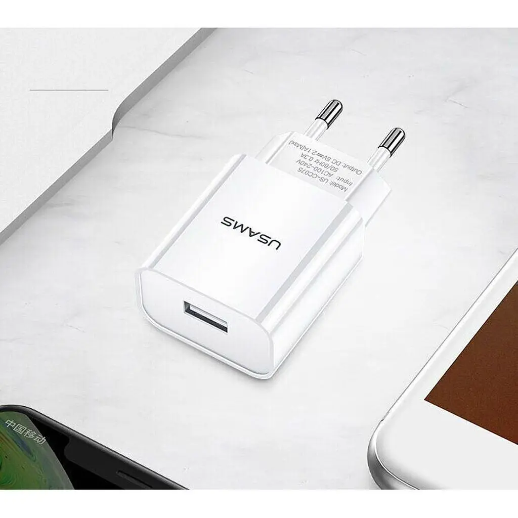 Мережевий зарядний пристрій Usams T18 10W White (US-CC075) [47557] - фото 5