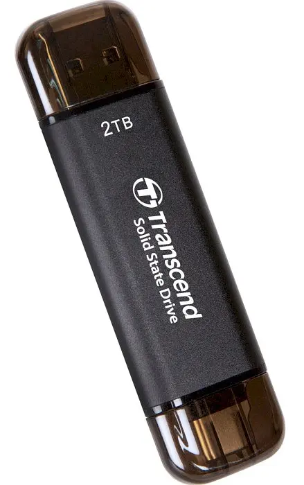 Transcend Портативний SSD Transcend 2TB USB 3.1 Gen 2 Type-A + Type-C ESD310 Чорний - фото 2