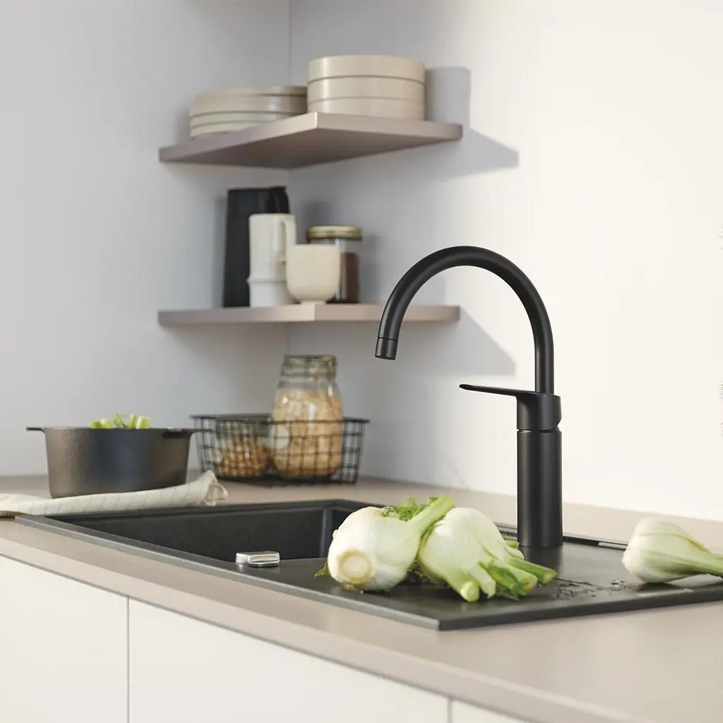 Змішувач для кухні Grohe QuickFix Start 304692430, Чорний матовий - фото 6