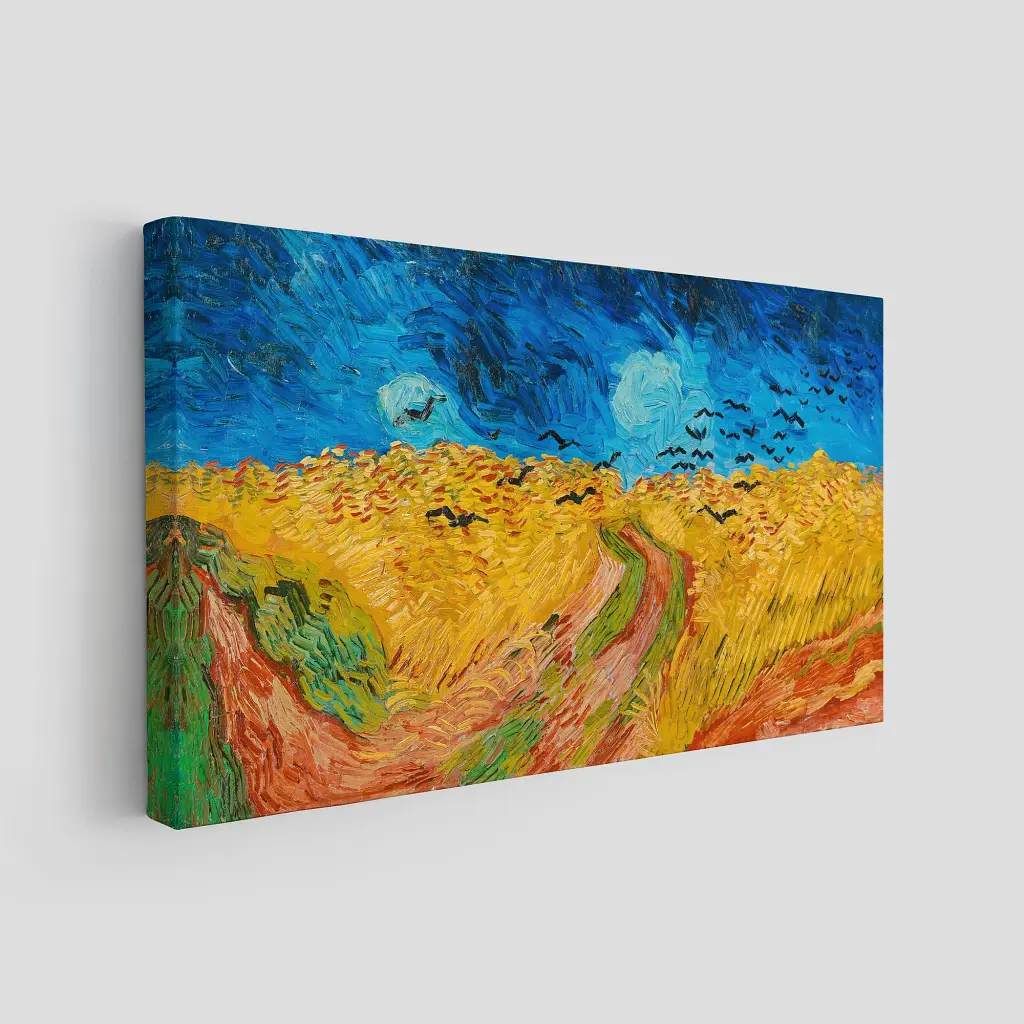 Інтер'єрна картина Пшеничне поле з круками, Вінсент ван Гог, Vincent van Gogh, Wheatfield, інтер'єрний декор, 29×60 см (id6659) - фото 2