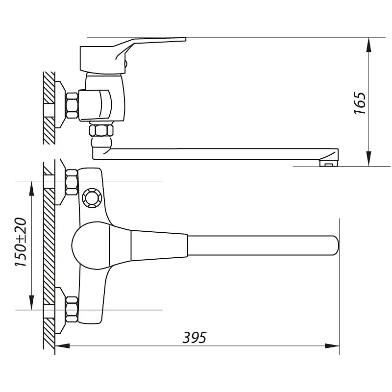 Смеситель для ванны Zerix Neo 135 ZX0422 Хром - фото 2