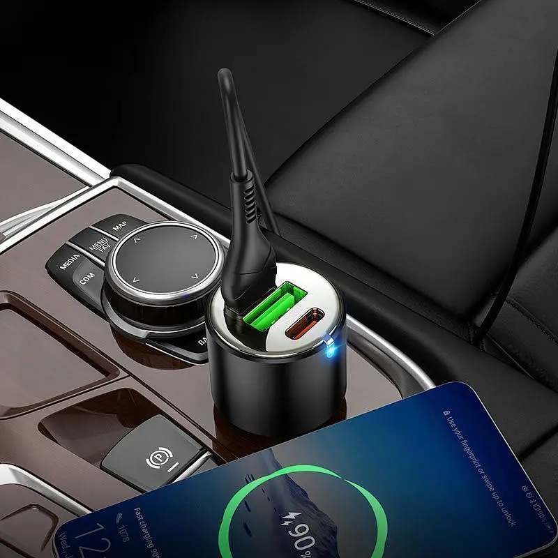 Автомобільний зарядний пристрій Hoco NZ6 PD45W USB-A+2хUSB-C Black (765185) [151276] - фото 8