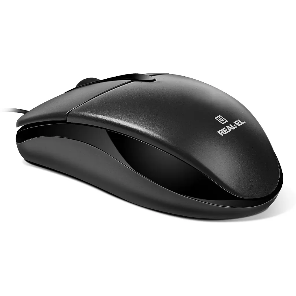 Мишка REAL-EL RM-214 USB Black (EL123200039) - фото 2