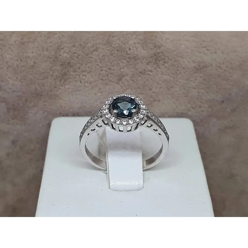 Срібне кільце Агні Аліна з топазом. 1691/9р-TLB 17,5 - фото 4