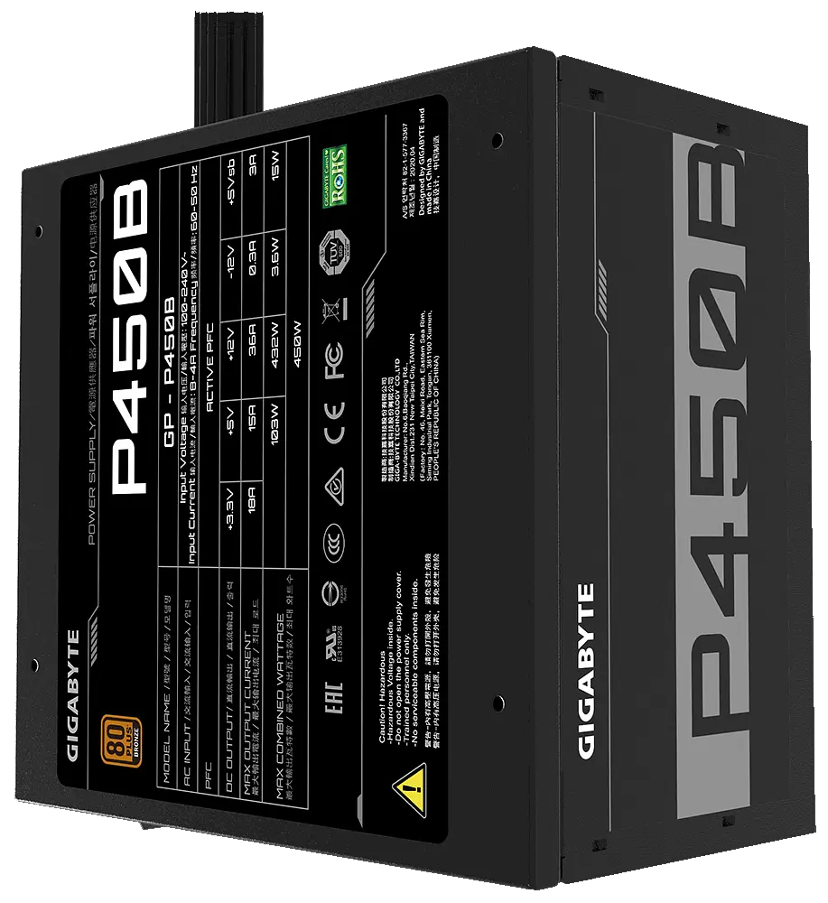 Блок живлення Gigabyte P450B 450W 80+ Bronze (GP-P450B) - фото 4