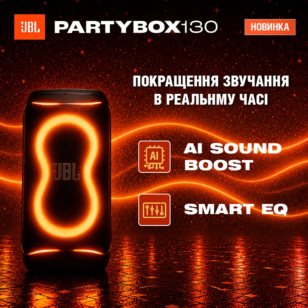 Акустична система JBL PartyBox 130 White (JBLPB130WHTEP) - фото 10