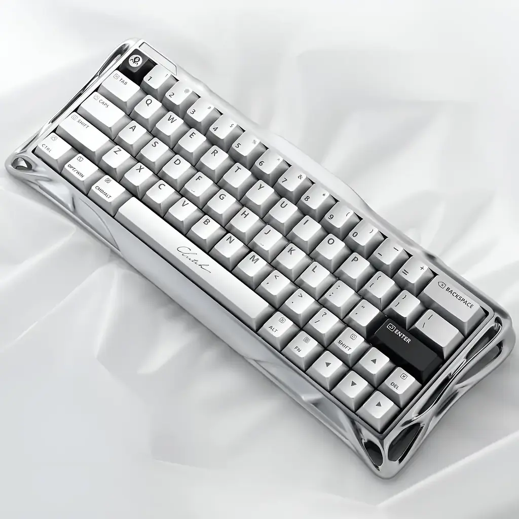 Игровая проводная магнитная клавиатура GravaStar Mercury V60 Pro Deluxe Edition / Magnetic GravaStar UFO Switch / with Keycap Set / Chrome Silver - фото 2