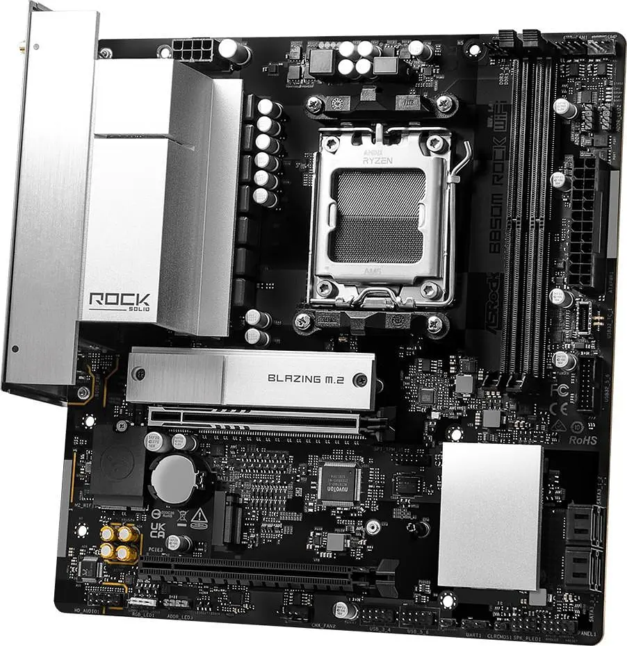 Материнська плата ASRock B850M ROCK WIFI (B850M ROCK WIFI) (Socket AM5, AMD B850, Micro-ATX) - фото 3