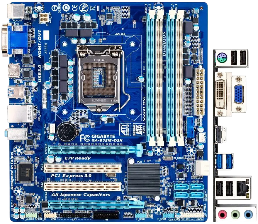 Материнська плата Gigabyte GA-B75M-D3H LGA 1155 (GA-B75M-D3H) Б/В - фото 2