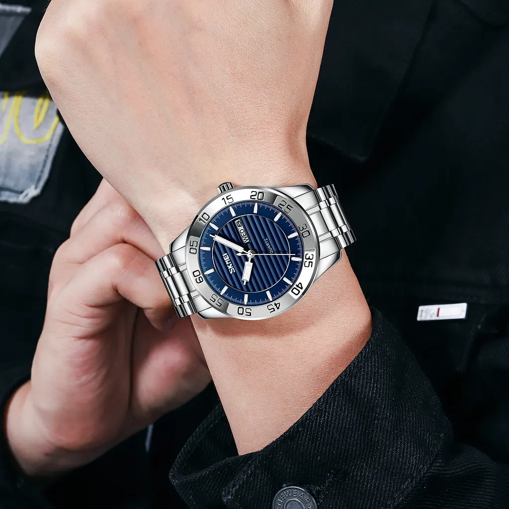 Наручний годинник чоловічий 9293SIBU Silver-Blue Skmei acs0029789 - фото 3