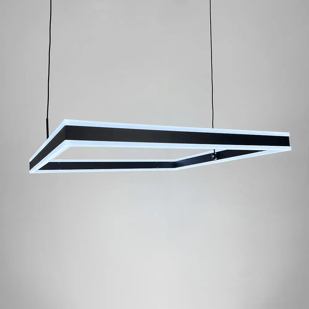 Люстра с подвесным квадратом в черном корпусе 60 см Ст. 303S-600 BK | Line F - фото 5