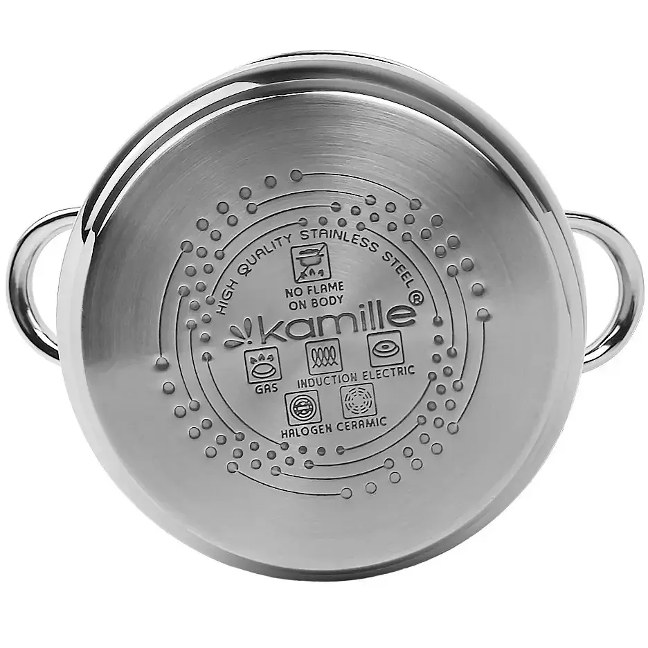 Каструля з кришкою Kamille KM-5403 8.5 л 24 см срібляста - фото 5