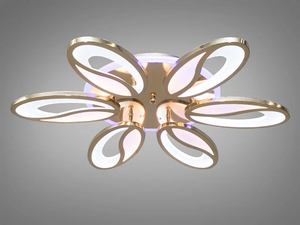 LED люстра на потолок с димером и цветной подсветкой, 105W - фото 2