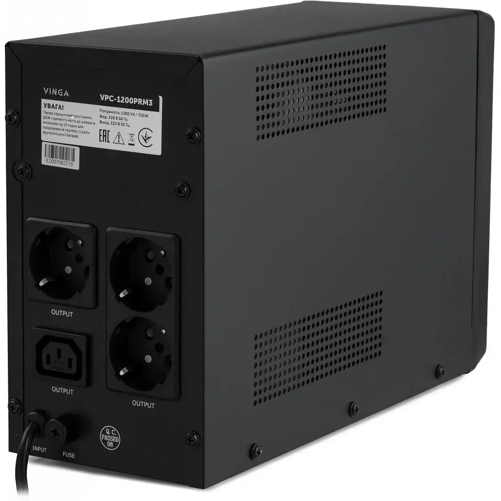Пристрій безперебійного живлення Vinga LED 1200VA ( VPC-1200PRM3 ) (VPC-1200PRM3) - фото 4