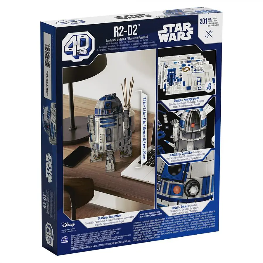 Пазл для створення 3D-моделі Spin Master Зоряні війни: дроїд R2-D2, 201 деталь (SM45757/6069817)