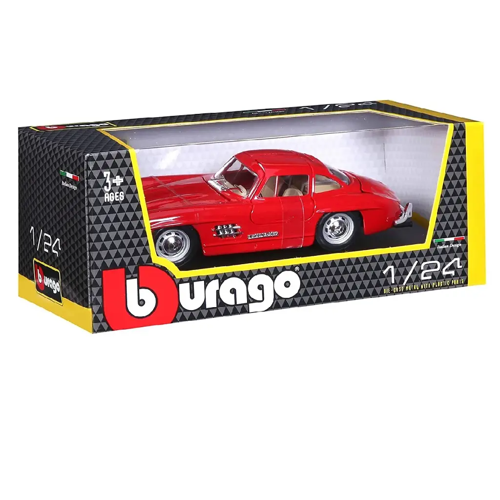Автомодель - MERCEDES-BENZ 300 SL (1954) (асорті червоний, сріблястий, 1:24) - фото 7