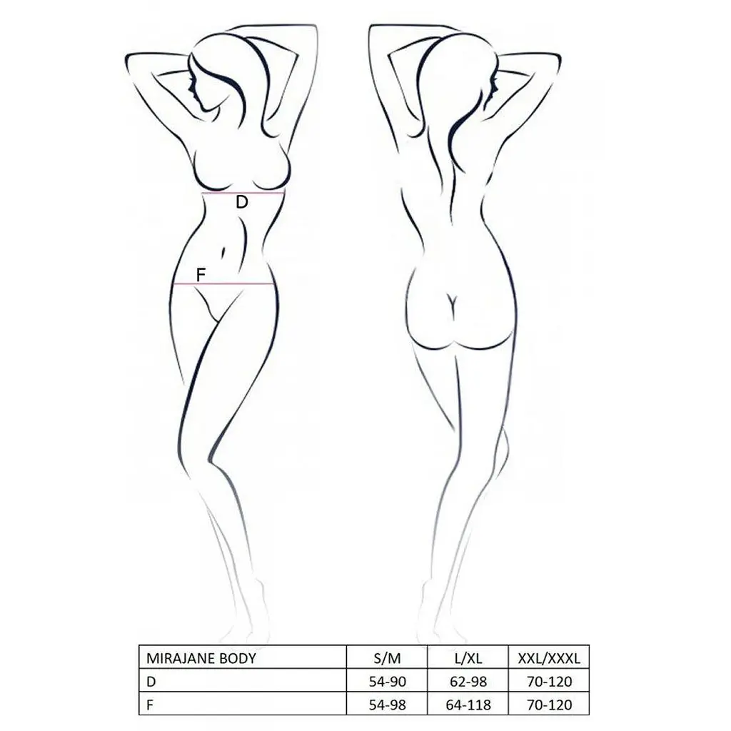 Ажурное боди Passion AZALIA Body black L/XL - фото 5