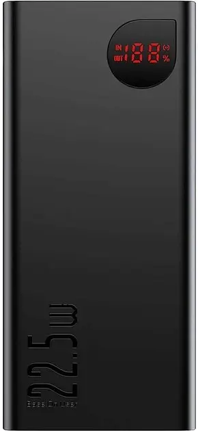 АКБ внешний - Умб Baseus Adaman Digital Display 400000 mAh 22.5 W Black (PPAD020001) - фото 2