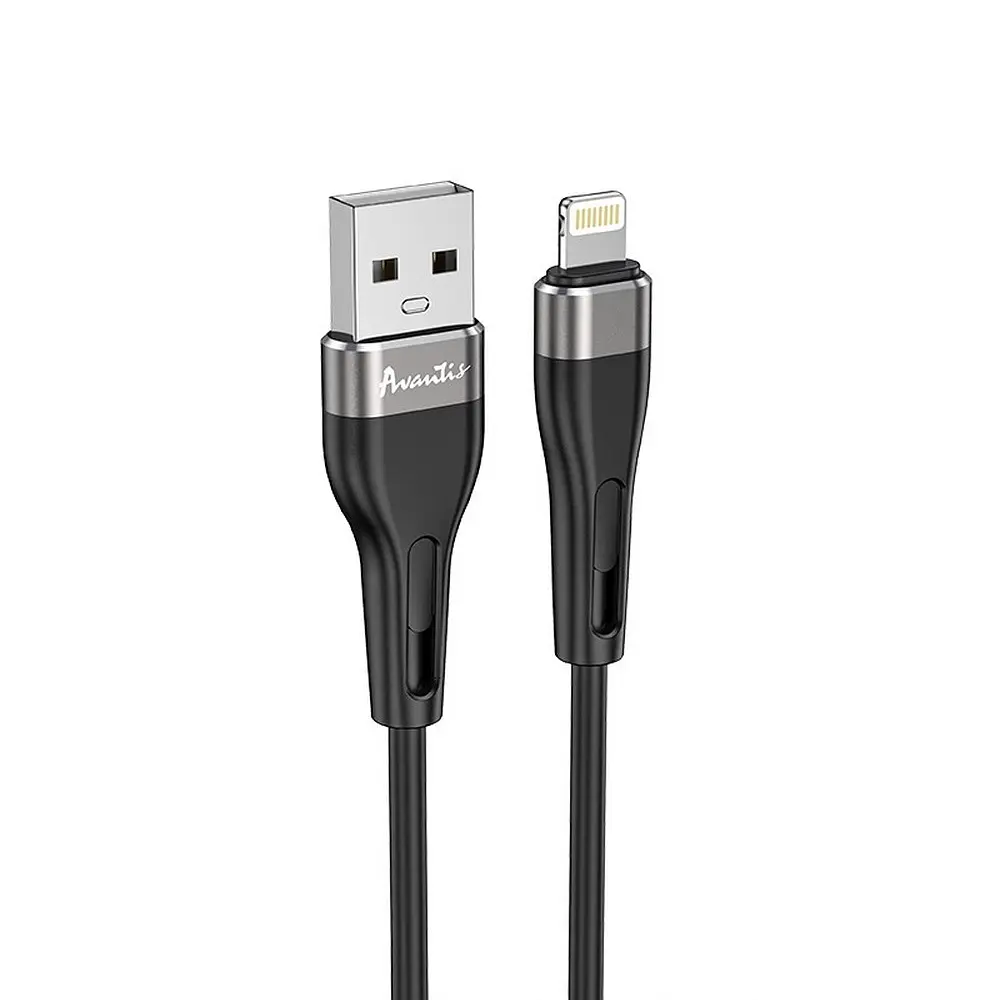 Кабель Avantis AC-81i Silicone USB – Lightning- чорний - фото 3