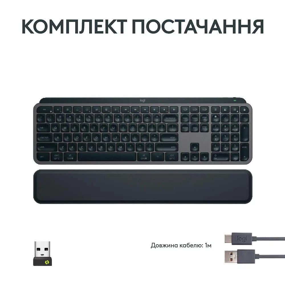 Клавиатура Logitech MX Keys S Wireless Plus Palmrest Graphite (920-011589) - фото 9