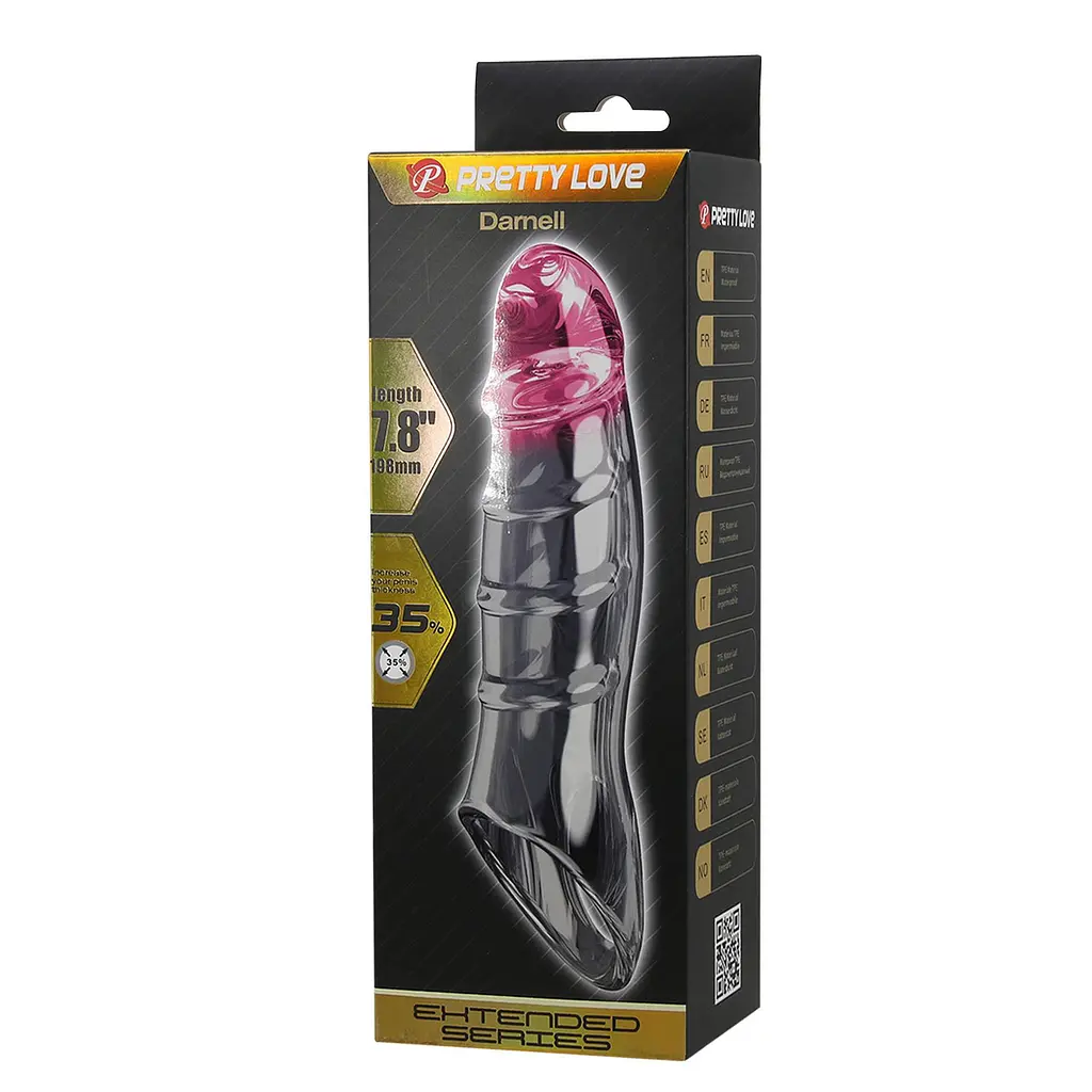 Насадка на пенис Pretty Love Penis Sleeve Damell, 19.8 см (прозрачный) - фото 11