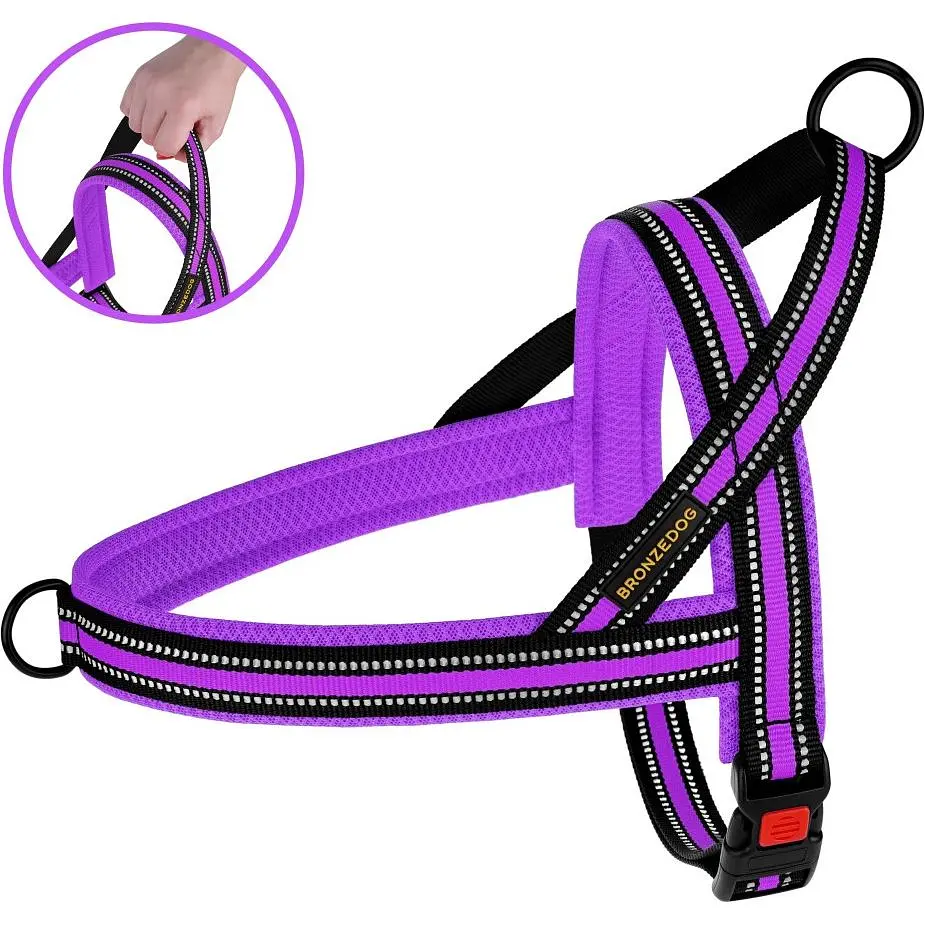 Шлея для собак BronzeDog Mesh Скандинавська, розмір S, 30х32-38 см, фіолетова - фото 3