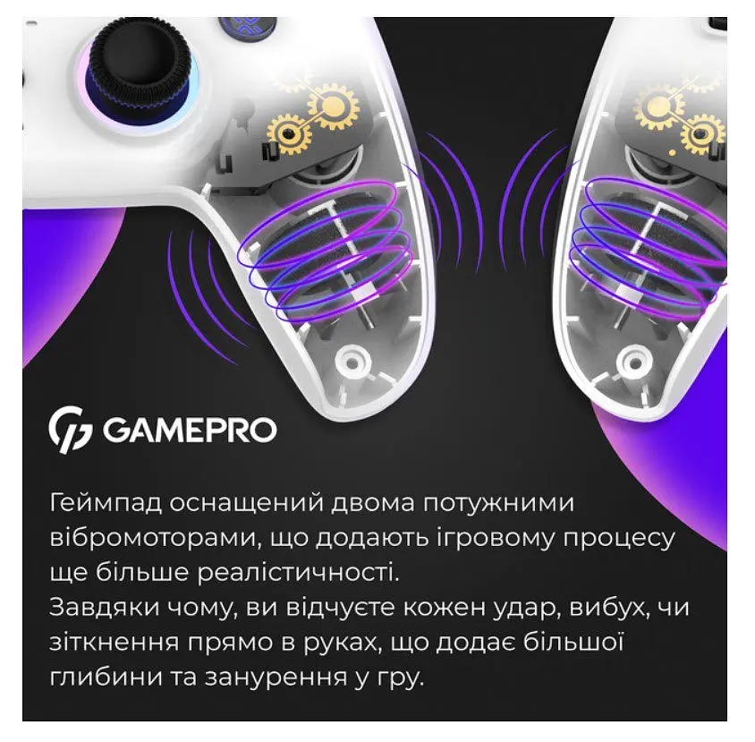 Геймпад Bluetooth джойстик GamePro GPS-13W Bluetooth 5.3/USB (PC/iOS/Android/PS3/PS4) DualShock RGB White - фото 12