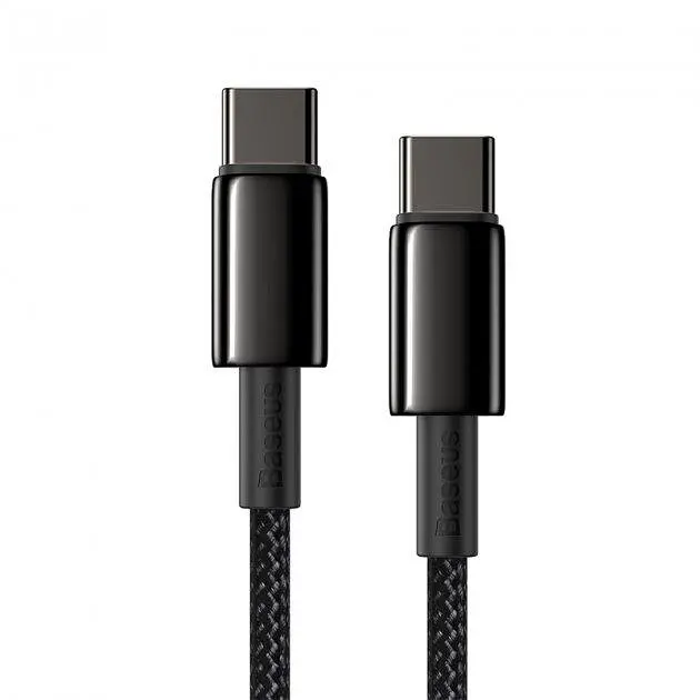 Кабель Baseus Tungsten Gold Fast Charging Data Cable Type-C to Type-C 100W 2 м Черный - фото 2