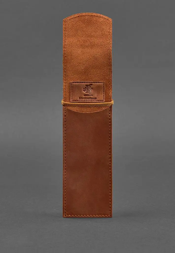 Кожаный чехол для ручек 1.0 светло-коричневый Crazy Horse - фото 4