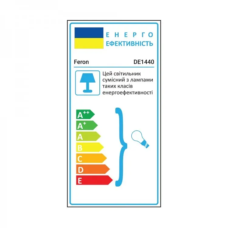 Настільний світильник Feron DE1440 під лампу білий (40211) - фото 6
