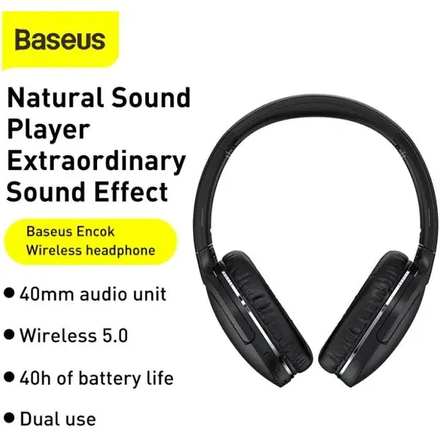 Бездротові навушники Baseus Encok Wireless headphone D02 Pro NGD02-C01 Black - фото 10