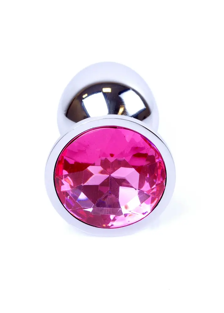 Анальна пробка Jewellery Silver Plug Pink срібляста - фото 3