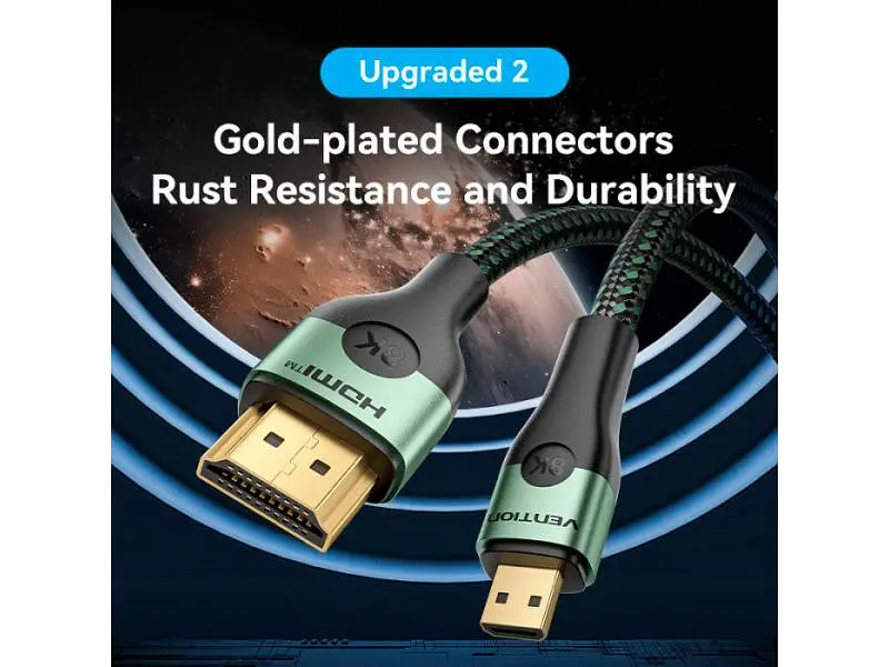 Кабель Vention HDMI to Micro HDMI V2.0 2.1m Black (AGKGH) - фото 8