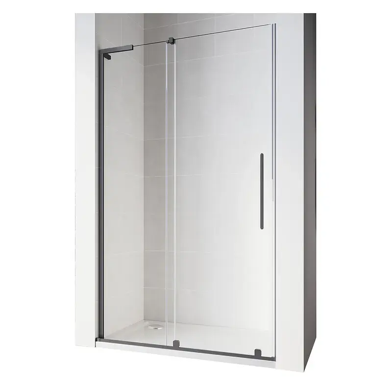 Двері у нішу Koer Walk-In розсувні Sr SD07-120x200-R-TR-07 прозоре скло Easy Clean 8мм Графіт KR5775, Права, прозорий, графіт