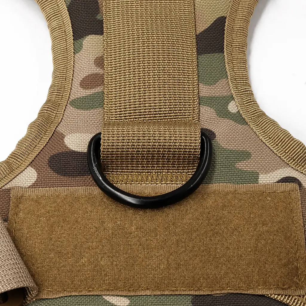 Шлейка для собак Tactical K9, металева пряжка фастекс і система MOLLE Камуфляж, L - фото 5