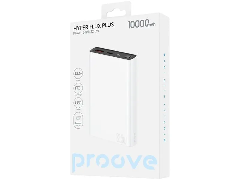 Зовнішній акумулятор (павербанк) Proove Hyper Flux Plus 22.5W 10000mAh White (PBF122120002) - фото 2
