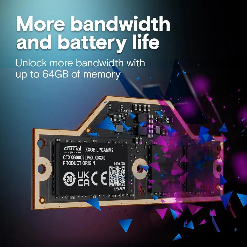 Crucial 64GB LPCAMM2 LPDDR5X-7500 memory - фото 6