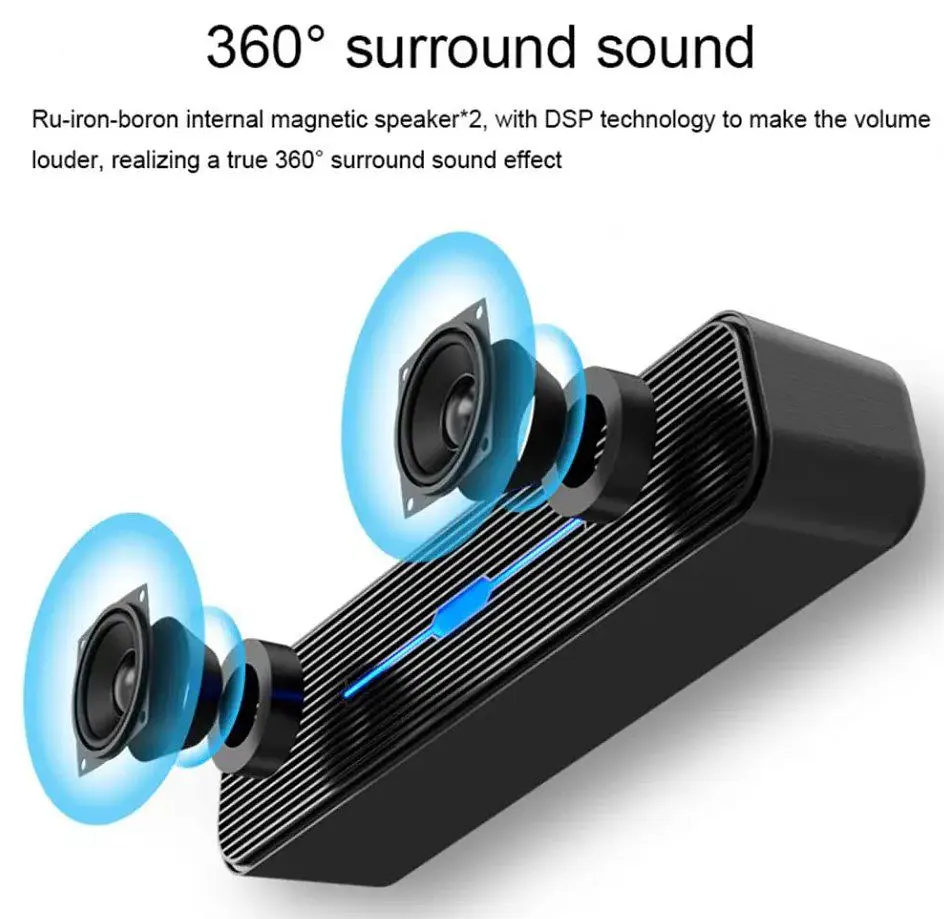 Компьютерная колонка Kisonli i520, 6W, саундбар для ПК и ноутбука - фото 2