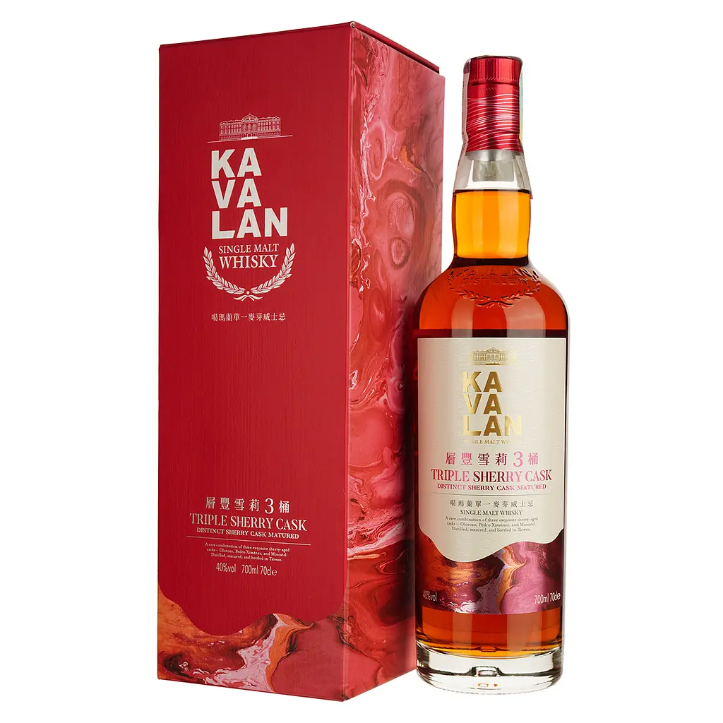 ウイスキー KAVALAN TRIPLE SHERRY CASK 1000ml 40% Віскі Kavalan Triple Sherry Cask Single Malt Taiwan Whisky 40% 0.7