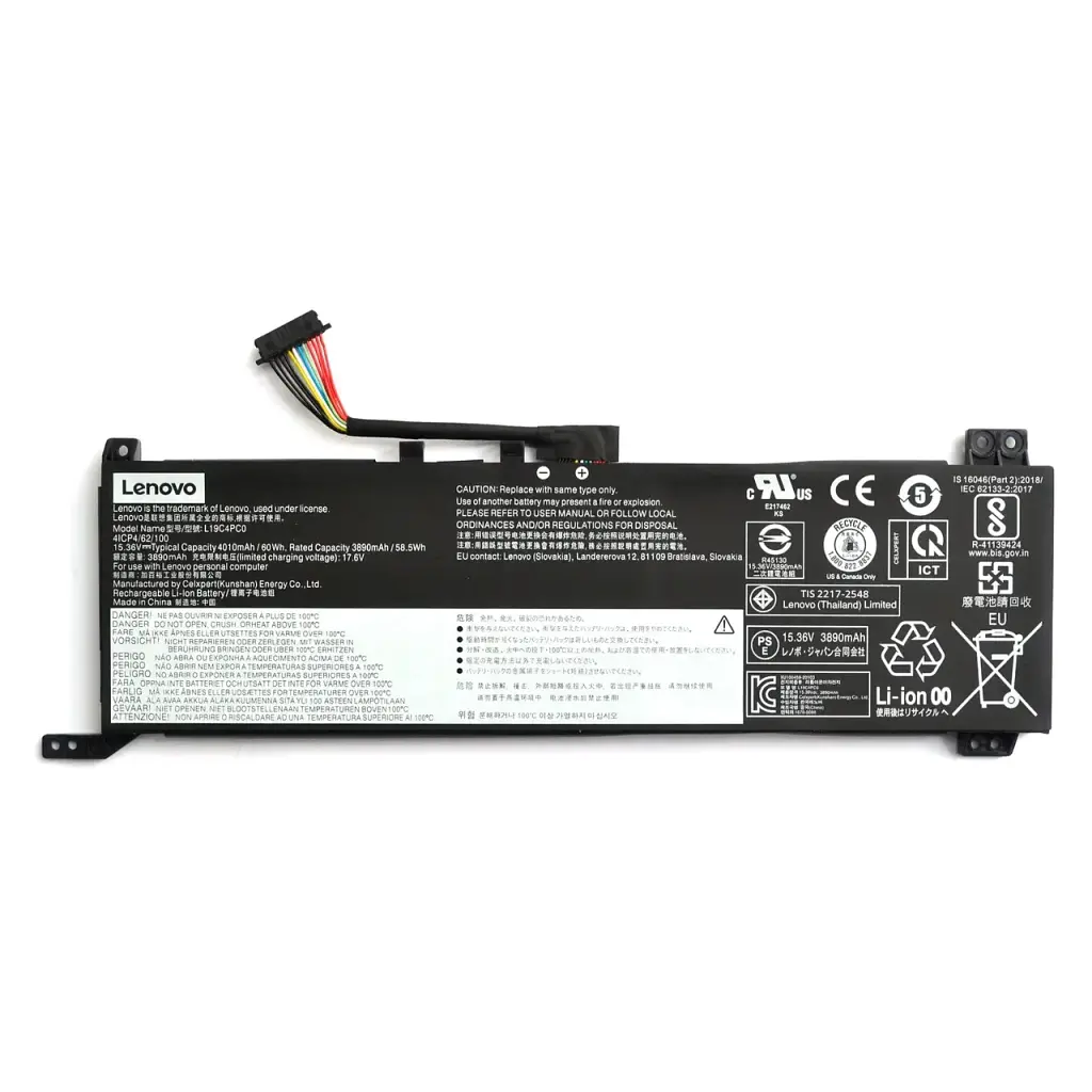 Акумулятор до ноутбука Lenovo Legion 5-15 L19C4PC0, 60Wh (4010mAh), 4cell, 15.36V, Li-ion (A71094)