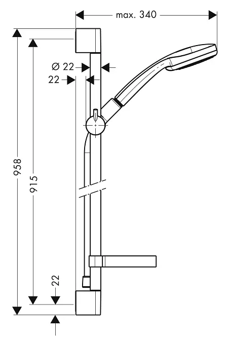 Душовий гарнітур Hansgrohe Croma 100 Vario 27771000, Хром - фото 2