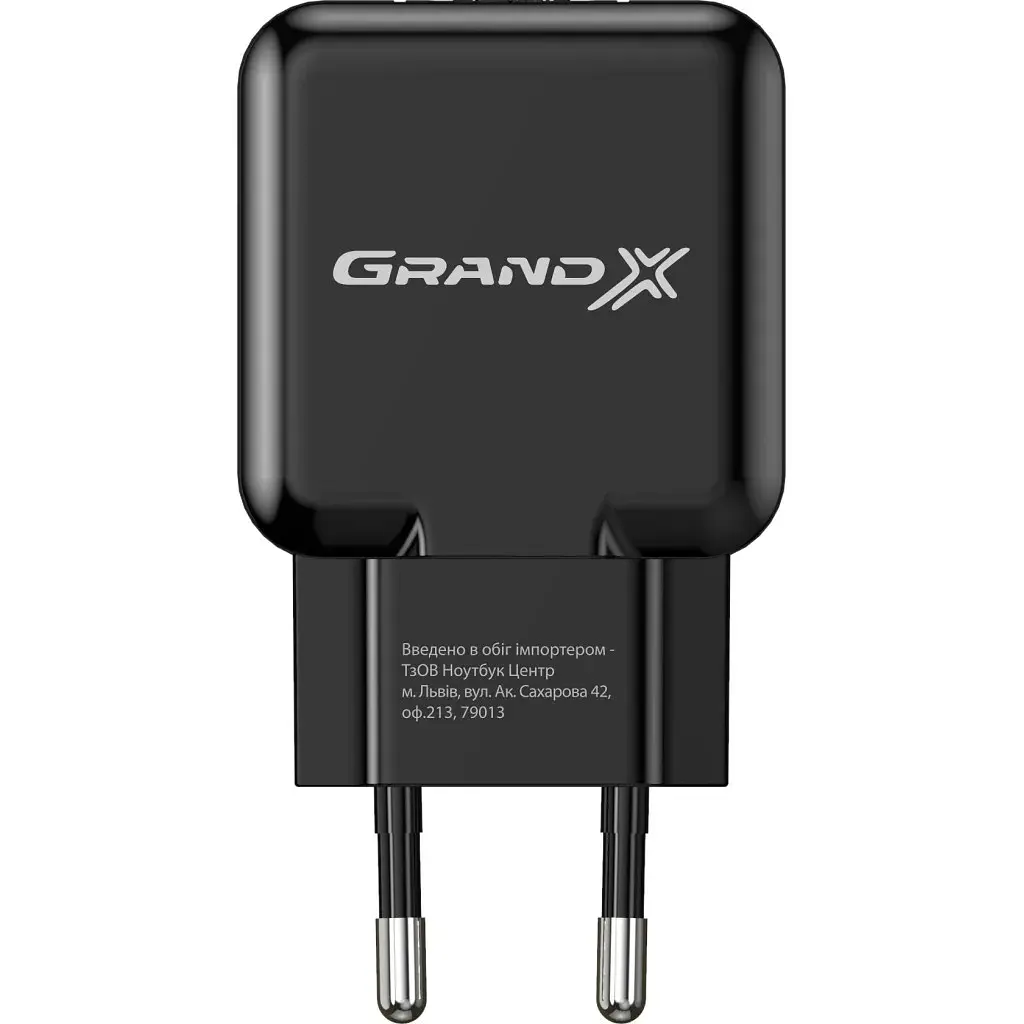 Зарядний пристрій Grand-X CH-03B (5V/2,1A) Black (CH-03B) - фото 2